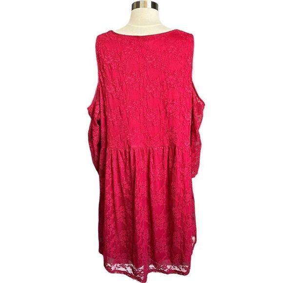 Torrid Lace Red Cold Shoulder Baby Doll Top - Picture 8 of 11